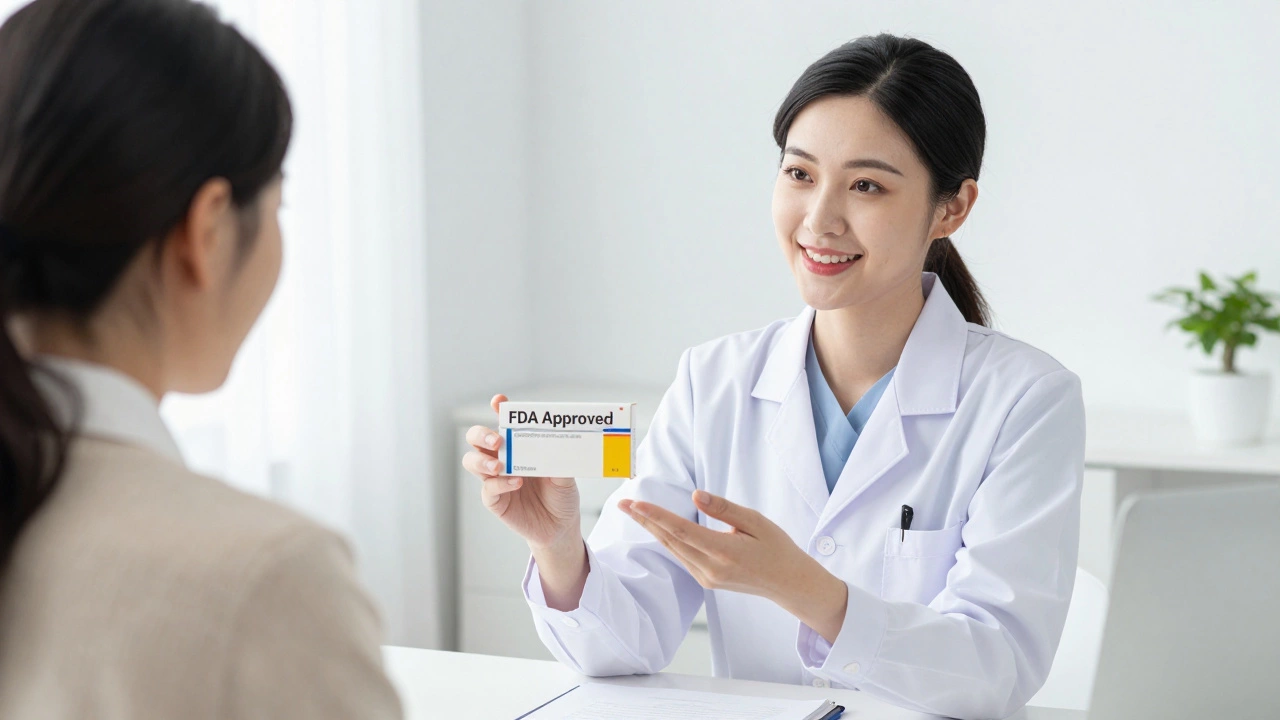 Doctor showing generic IVF medication