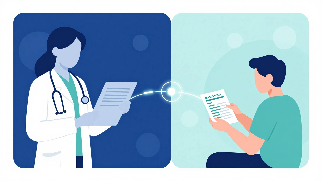 Illustration of secure telemedicine connection between doctor and patient