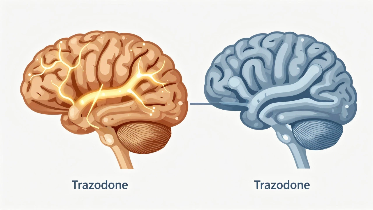 Scientific diagram comparing serotonin and opioid brain pathways